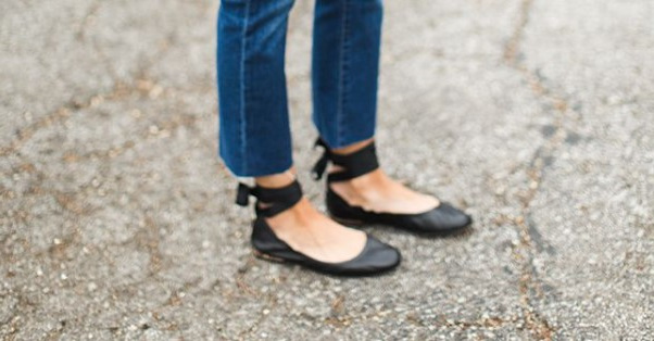 wearing Mom jeans with Ballet Flats