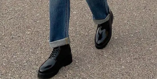 Flatforms with straight leg jeans