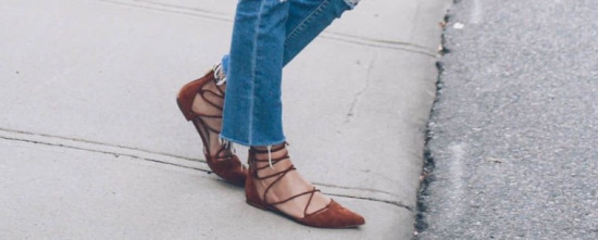 Flats with straight leg jeans