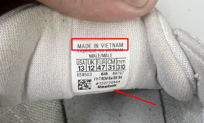 Reebok shoes made in Vietnam