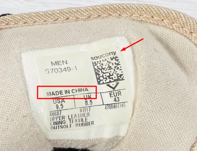 Saucony shoes made in China